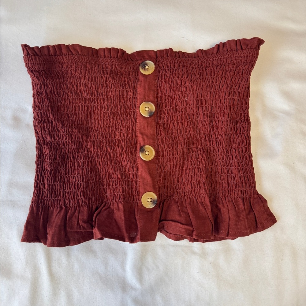 LA Hearts Terracotta Smocked Tube Top